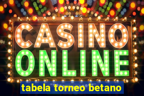 tabela torneo betano